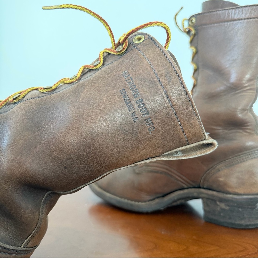White’s Handmade Men’s Hathorn Packer Leather Lace-Up Kiltie Cowboy Boots | 9.5 - Picture 7 of 8
